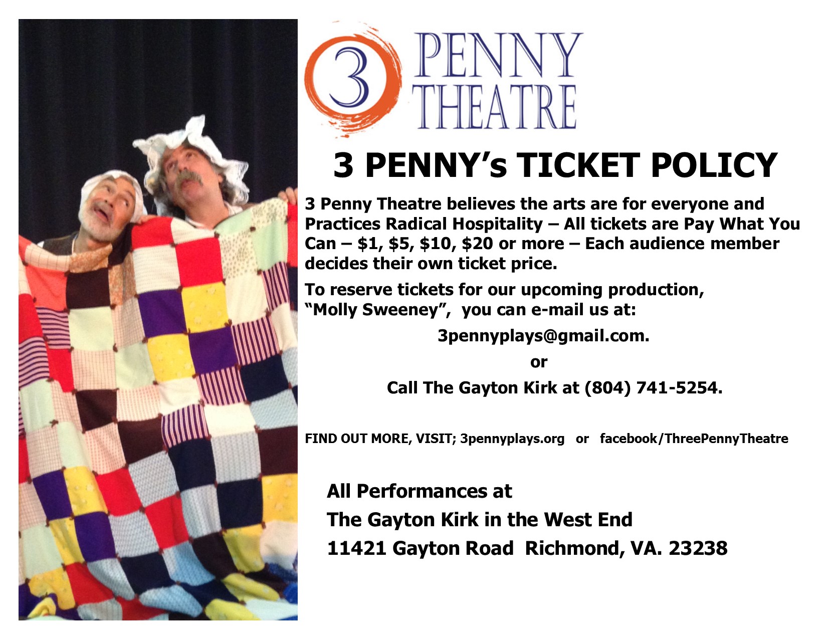 molly sweeney ticket policy